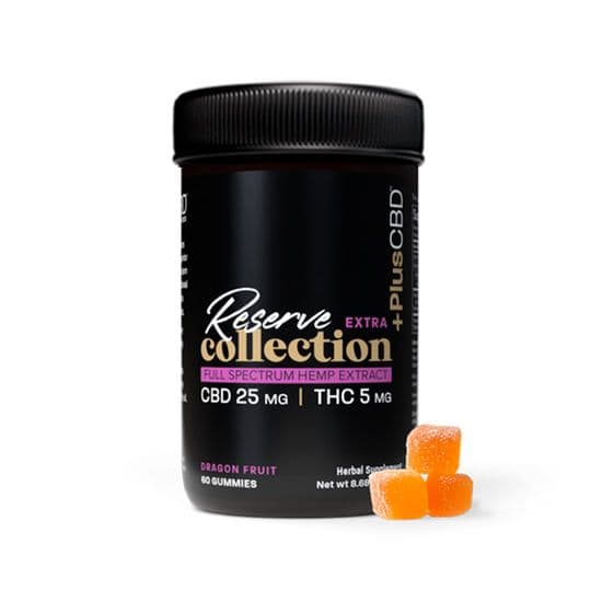PlusCBD Reserve Extra CBD + THC Gummies (Dragon Fruit)